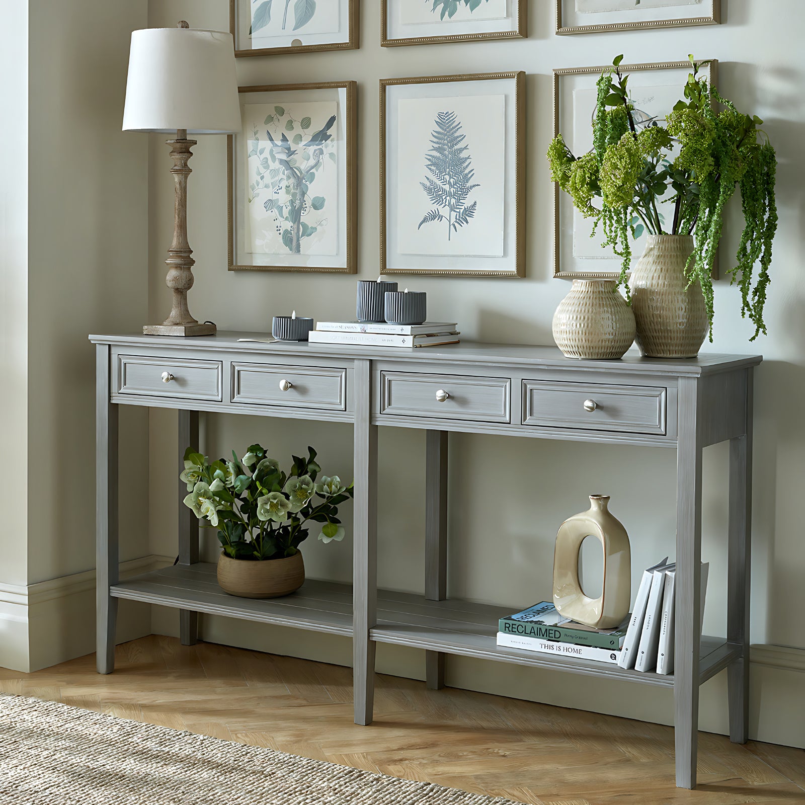 Serene Collection Four Drawer Console Table