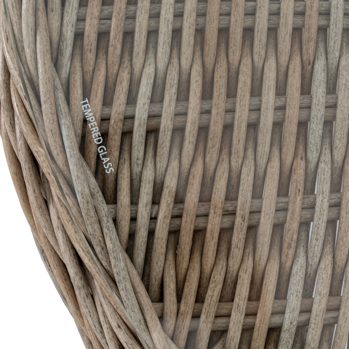Amalfi Collection Outdoor Bistro Table with Wood Top - Beige