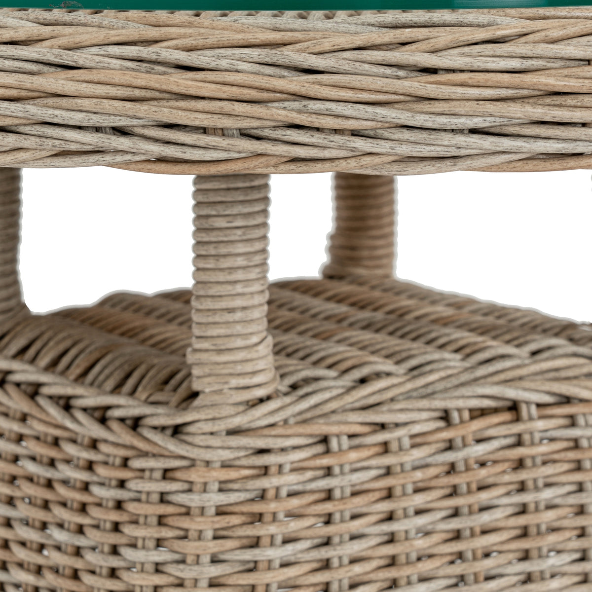 Amalfi Collection Outdoor Bistro Table with Wood Top - Beige