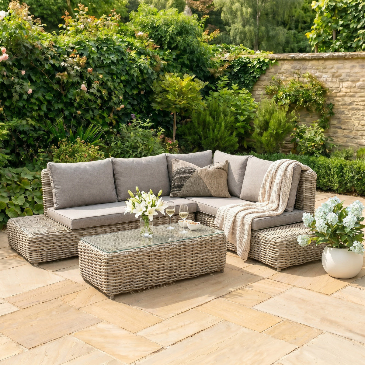 Amalfi Collection Outdoor Large Corner Set - Beige