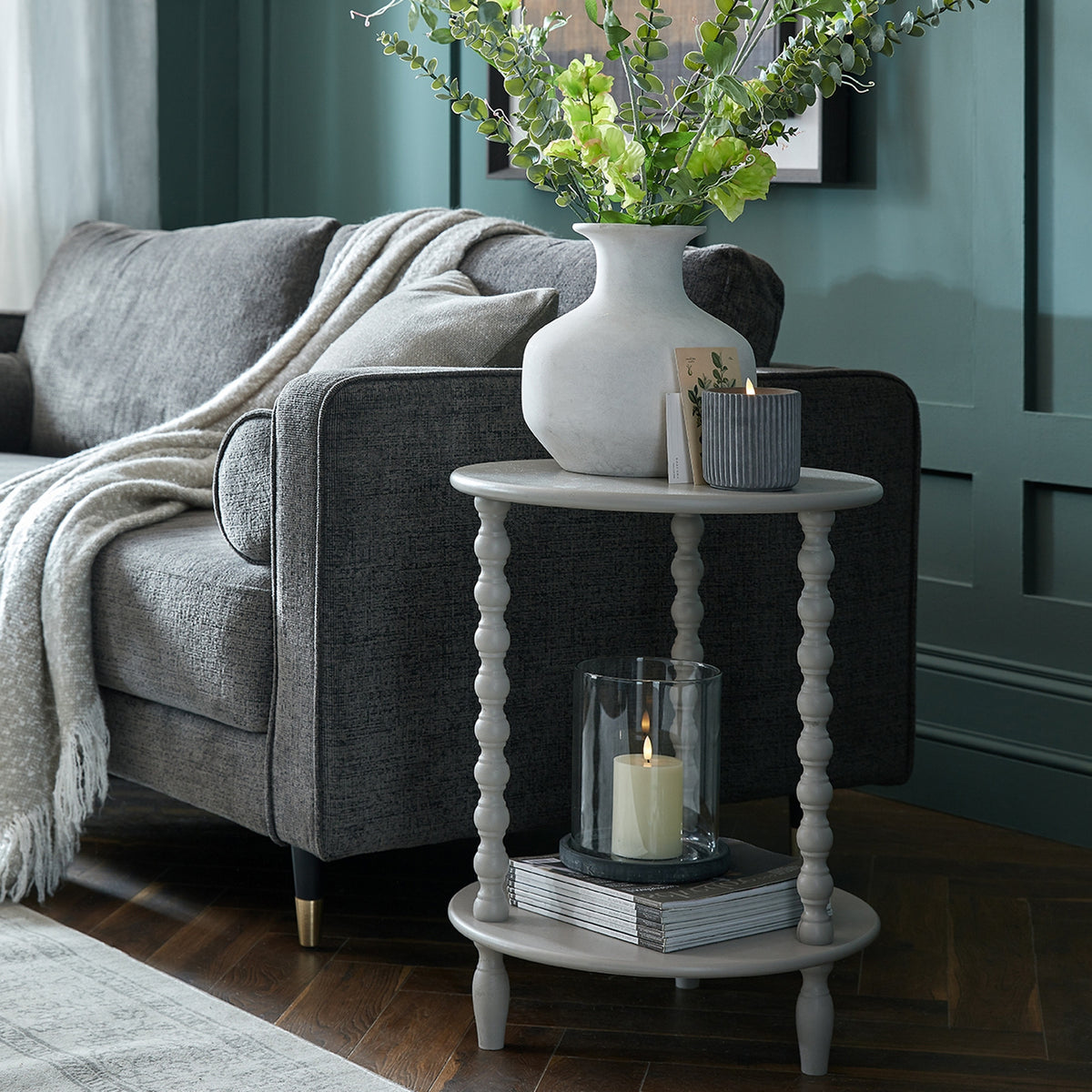 Camden Collection Round Side Table - Grey