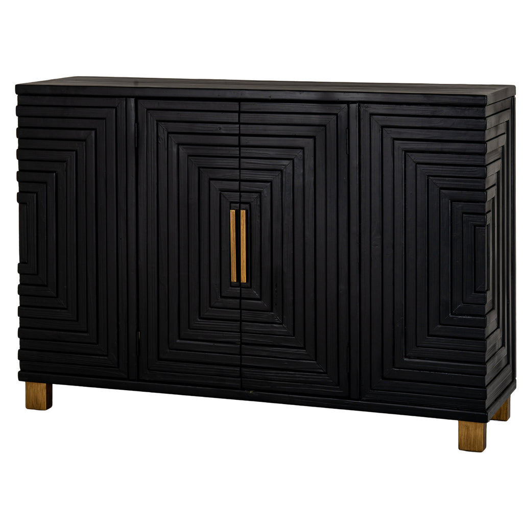 Lennox Black 2 Door Small Sideboard - Black