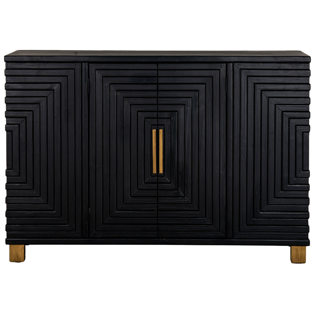 Lennox Black 2 Door Small Sideboard - Black
