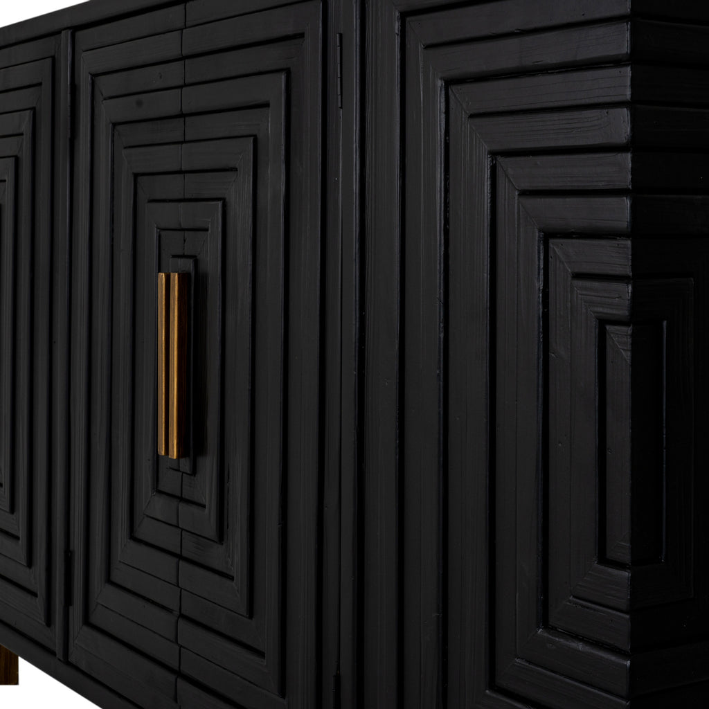 Lennox Black 2 Door Small Sideboard - Black
