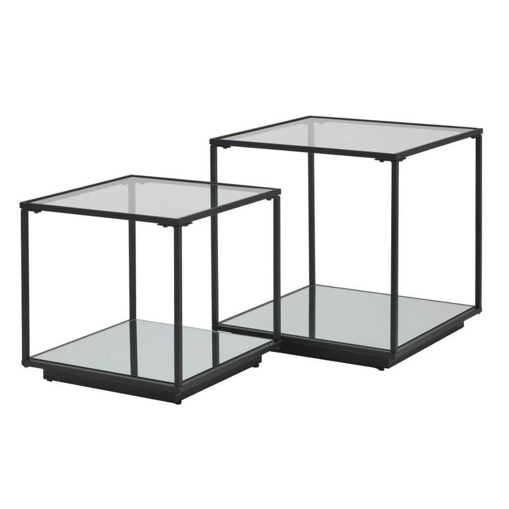 Lennox Black Framed Set of Two Side Tables - Black