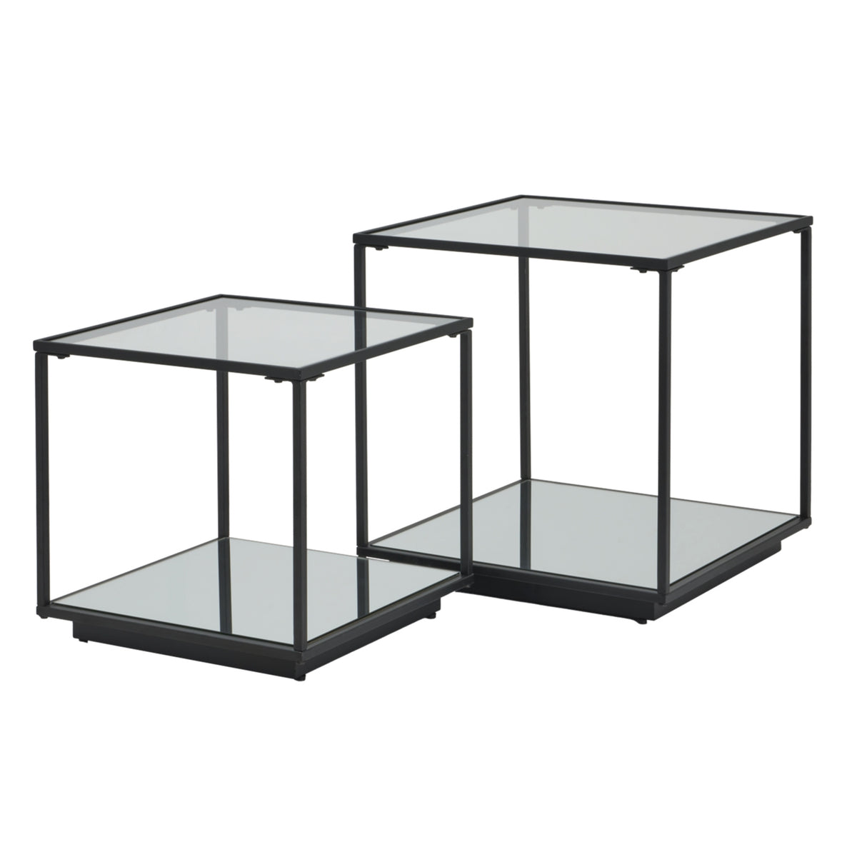 Lennox Black Framed Set of Two Side Tables - Black