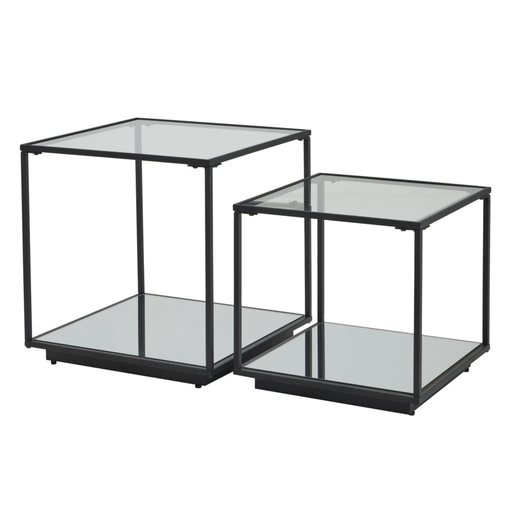 Lennox Black Framed Set of Two Side Tables - Black