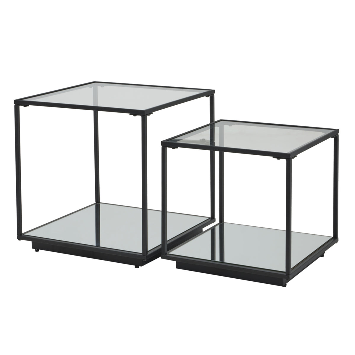 Lennox Black Framed Set of Two Side Tables - Black