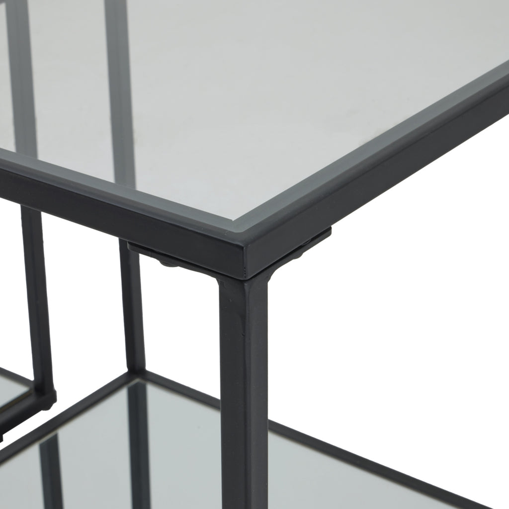 Lennox Black Framed Set of Two Side Tables - Black
