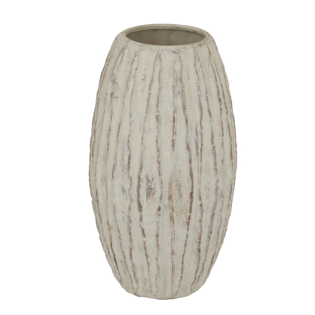 Lorenzo Large Fin Vase - White