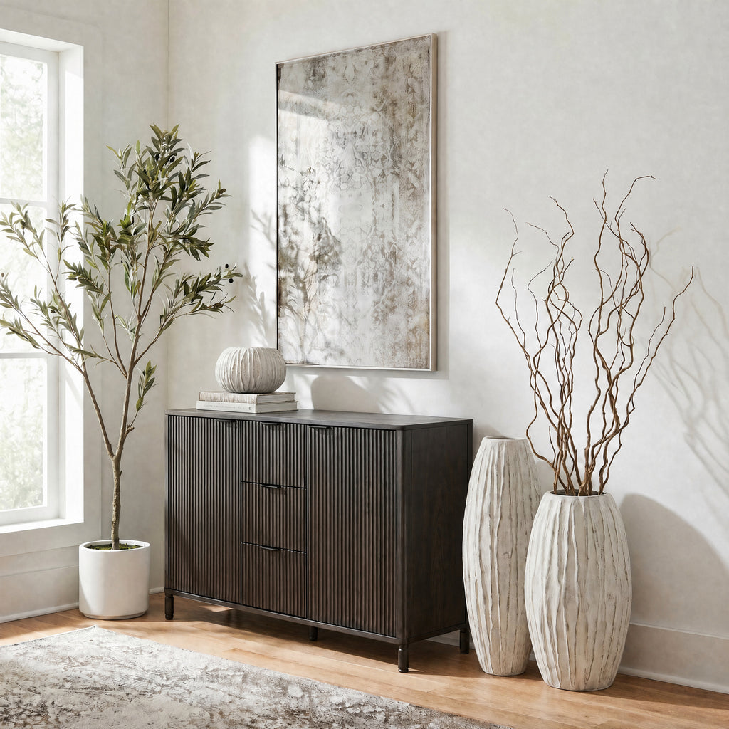 Lorenzo Large Fin Vase - White