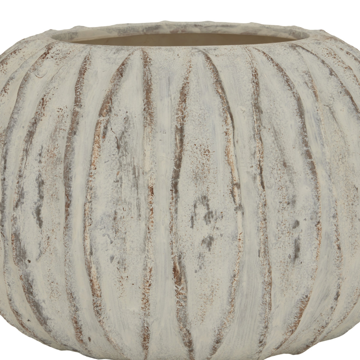 Lorenzo Rotund Fin Vase - White