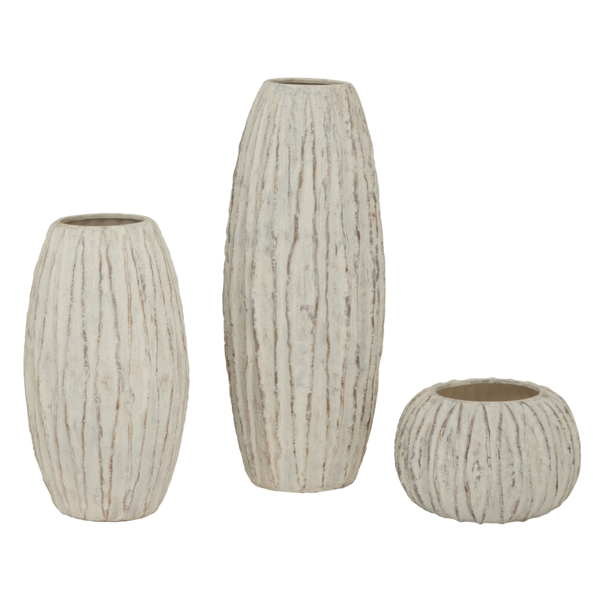 Lorenzo Rotund Fin Vase - White