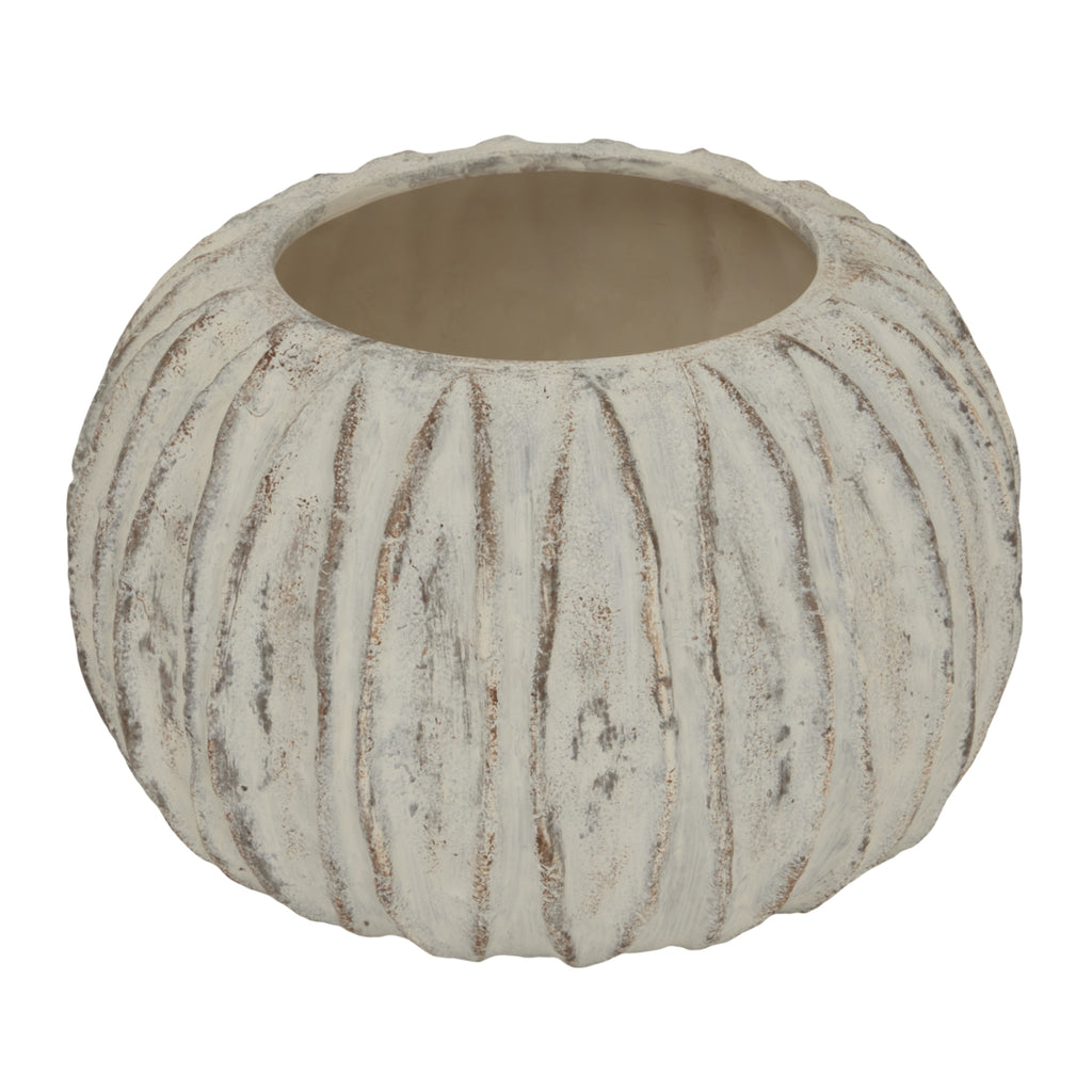 Lorenzo Rotund Fin Vase - White