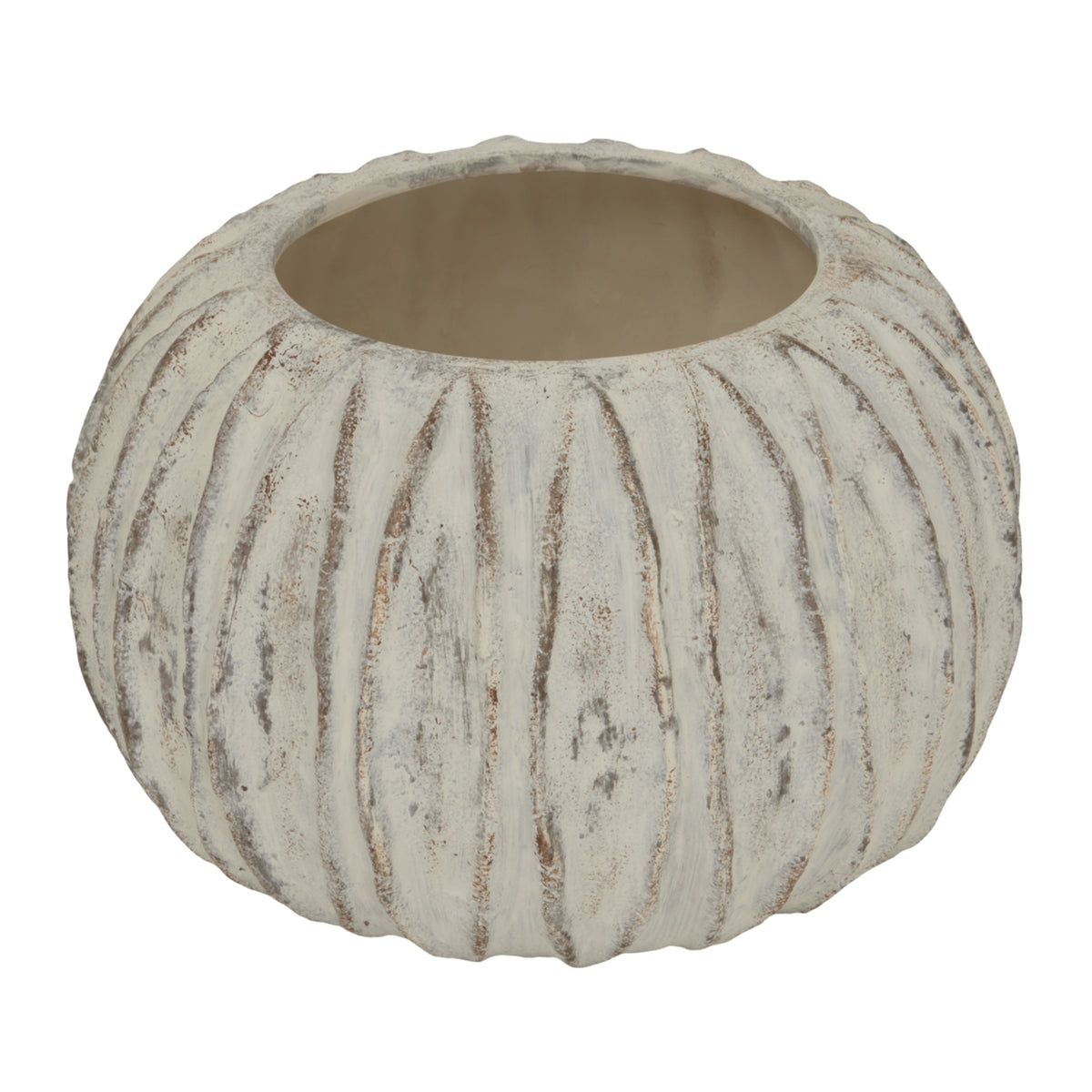 Lorenzo Rotund Fin Vase - White