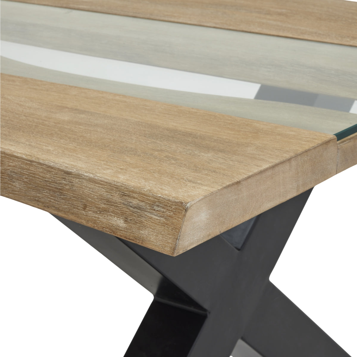 Live Edge Collection Light Acacia River Coffee Table - Black