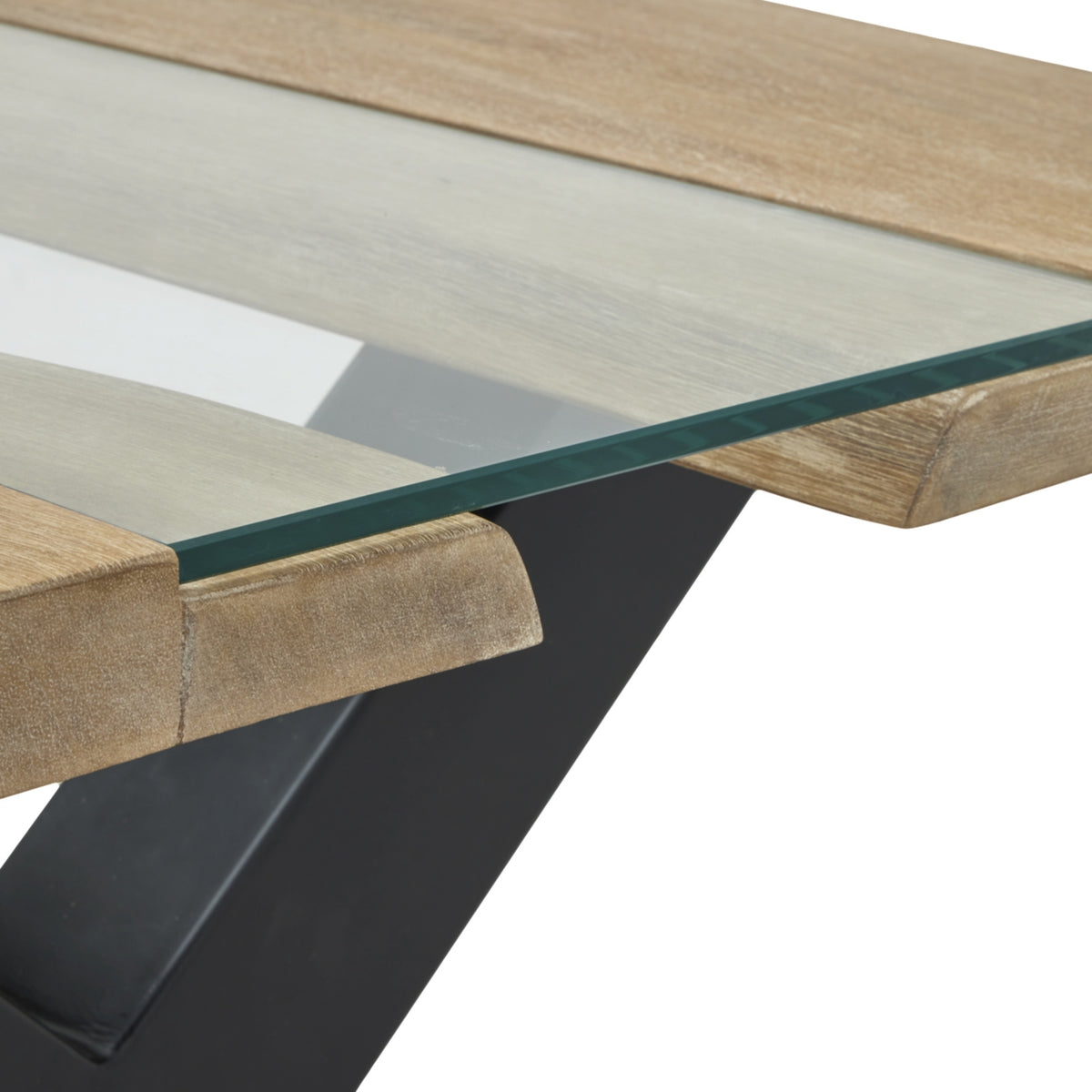 Live Edge Collection Light Acacia River Coffee Table - Black