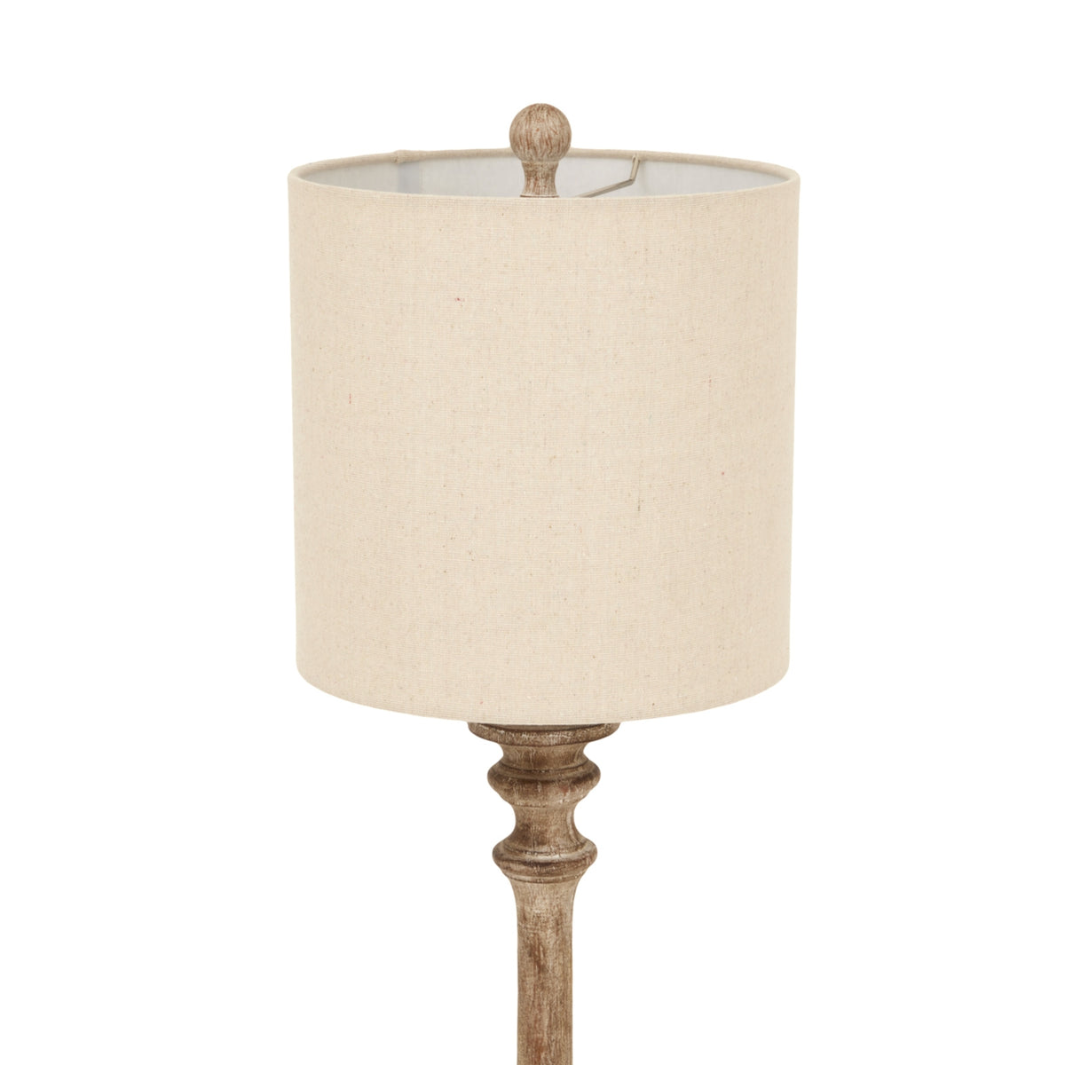 Pallido Candlestick Table Lamp with Linen Shade - Brown