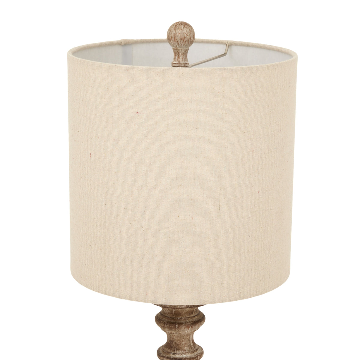 Pallido Candlestick Table Lamp with Linen Shade - Brown