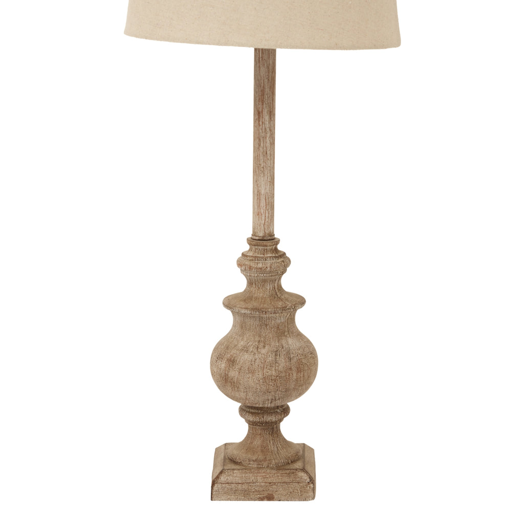 Chiaro Candlestick Table Lamp with Linen Shade - Brown