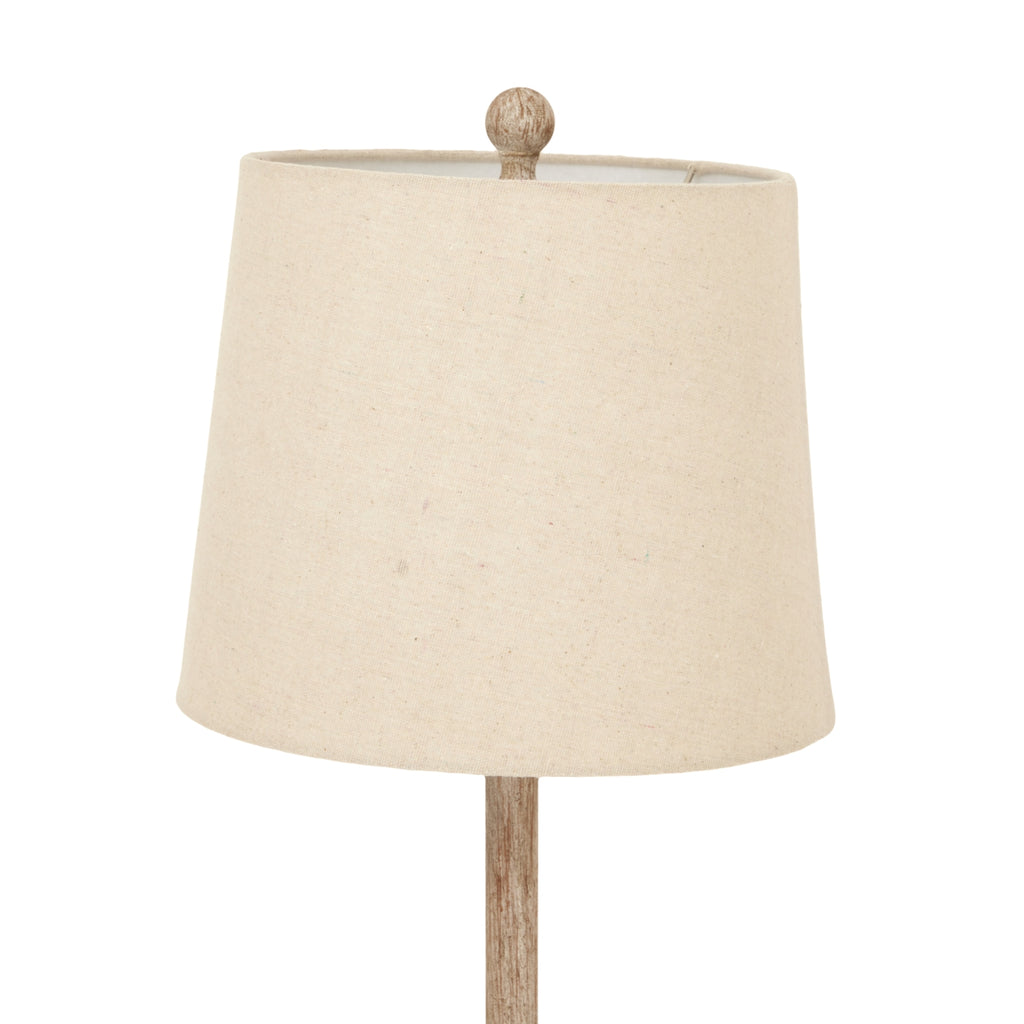 Chiaro Candlestick Table Lamp with Linen Shade - Brown