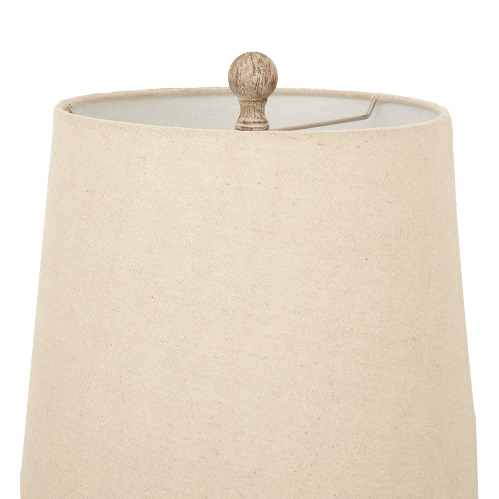Chiaro Candlestick Table Lamp with Linen Shade - Brown