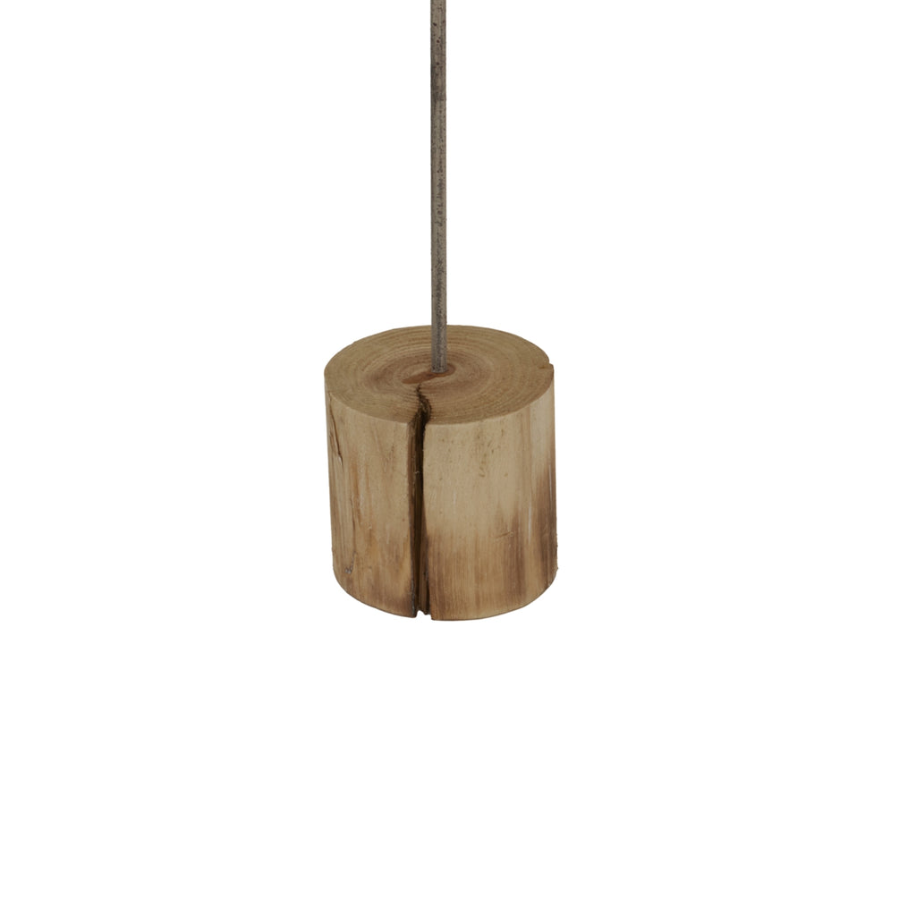 Natural Rustic Star On Wood Stand with Glass Votive - Brown