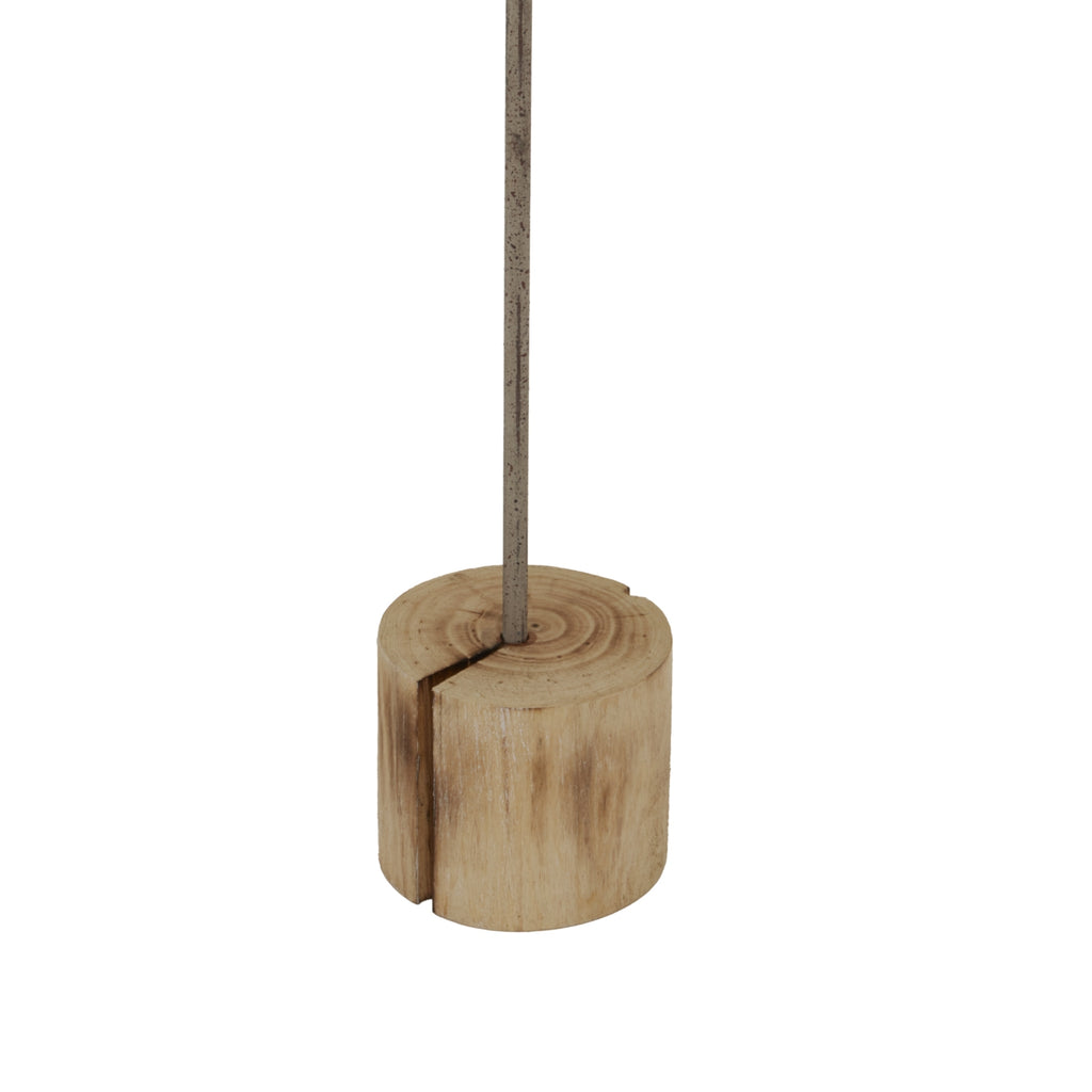 Large Natural Rustic Star On Wood Stand with Glass Votive - Brown