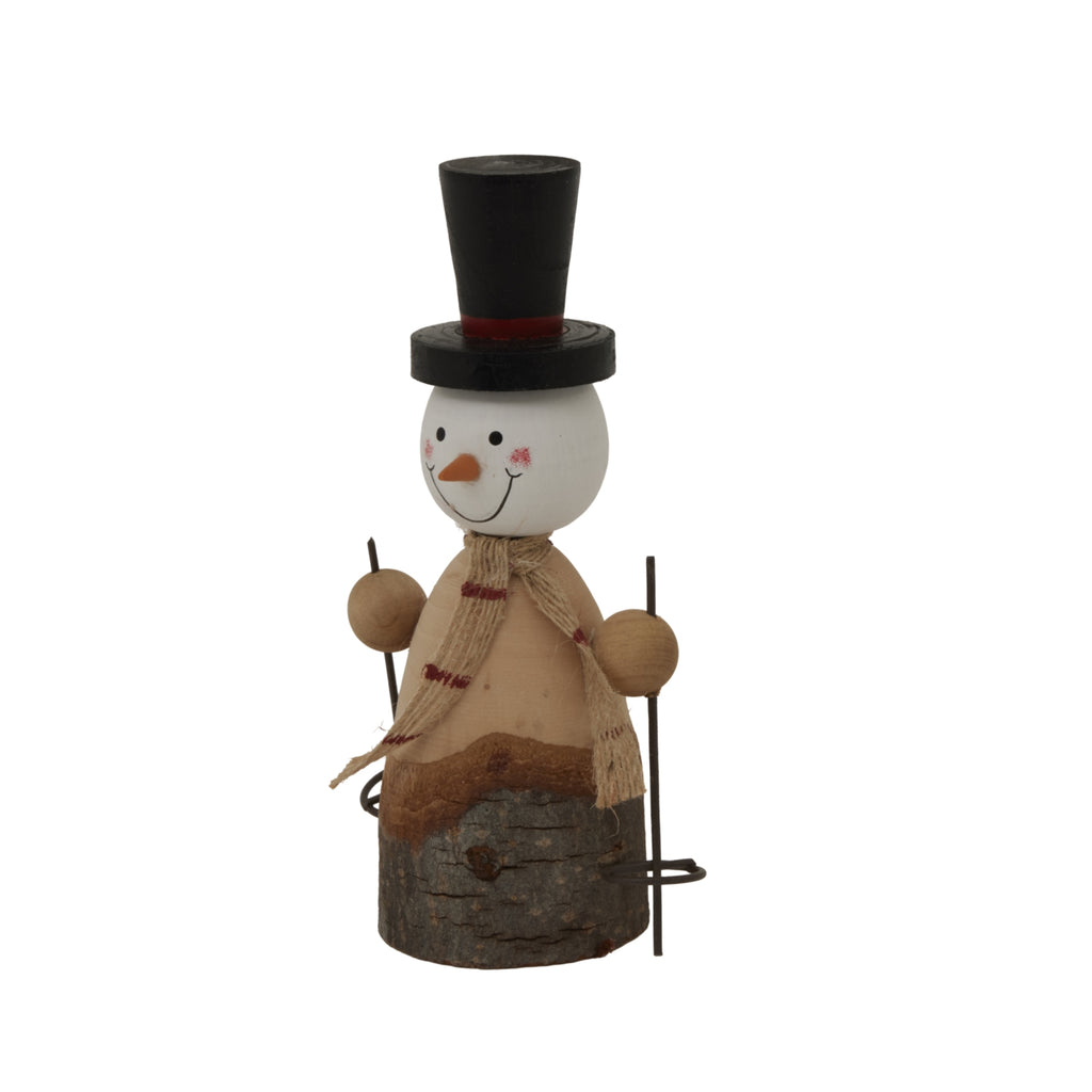 Large Rustic Snowman - Brown