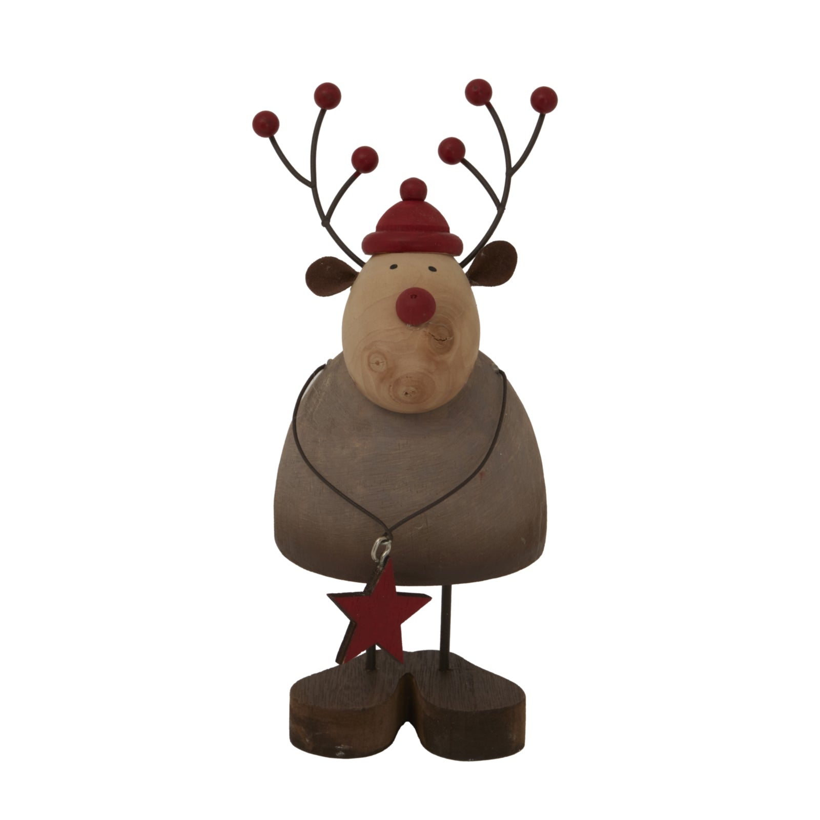 Large Rustic Reindeer with Star Decoration