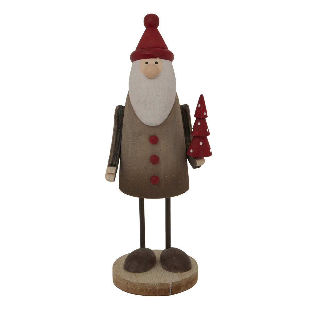 Large Rustic Tall Santa - Brown