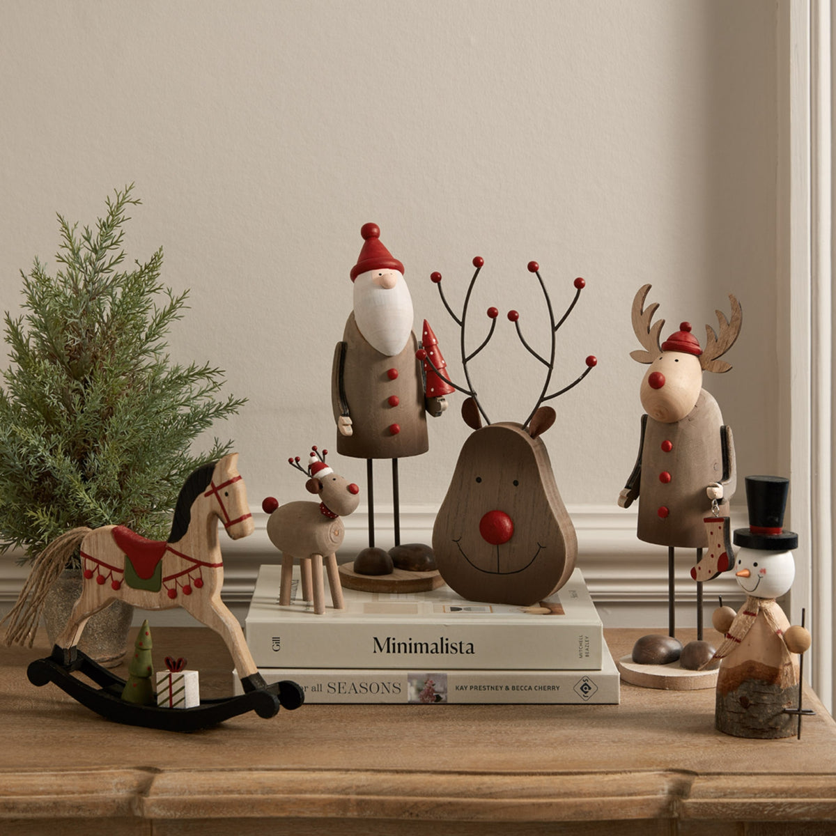 Rustic Rudolf with Stocking Decoration - Brown