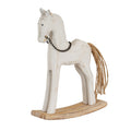 Large Whitewashed Rustic Rocking Horse
