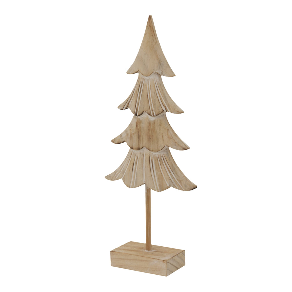 Rustic Fir Tree On Stand - Brown