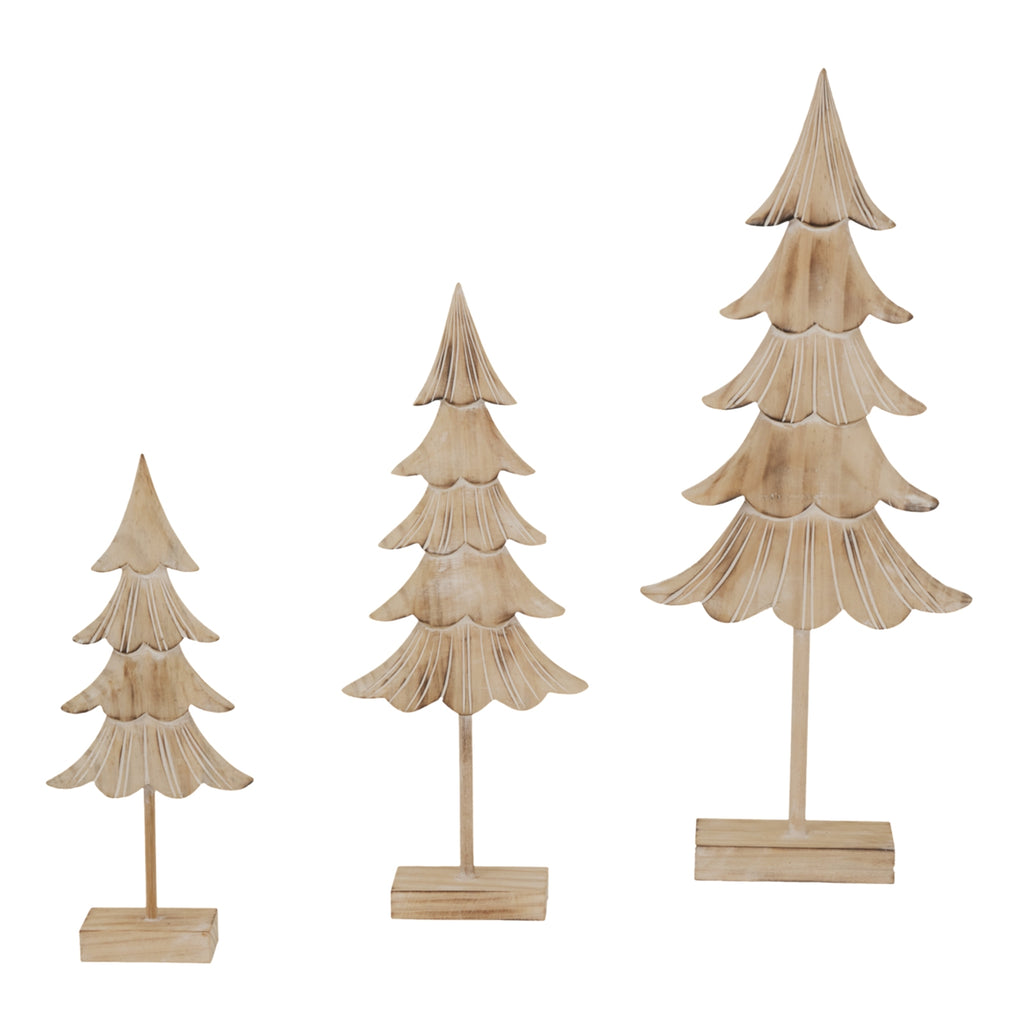 Large Rustic Fir Tree On Stand - Brown