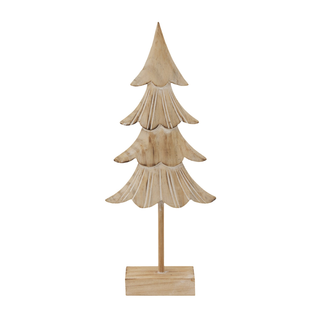 Rustic Fir Tree On Stand - Brown
