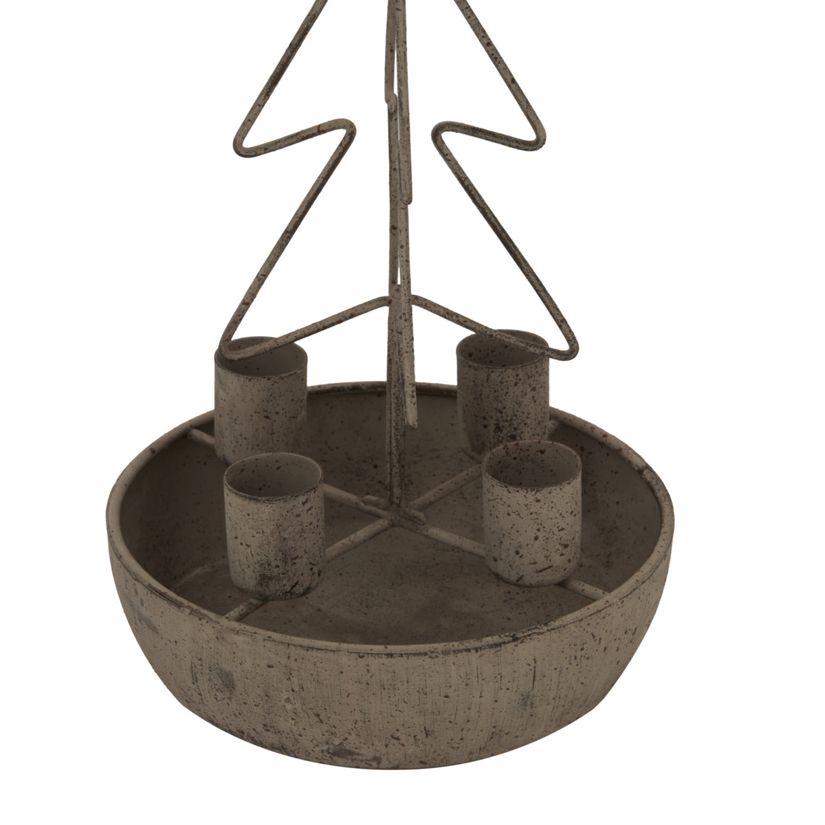 Rustic Outline Tree and Star Candle Holders - Antique bronze