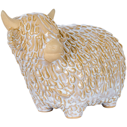 Alora Ceramic Highland Cow - White