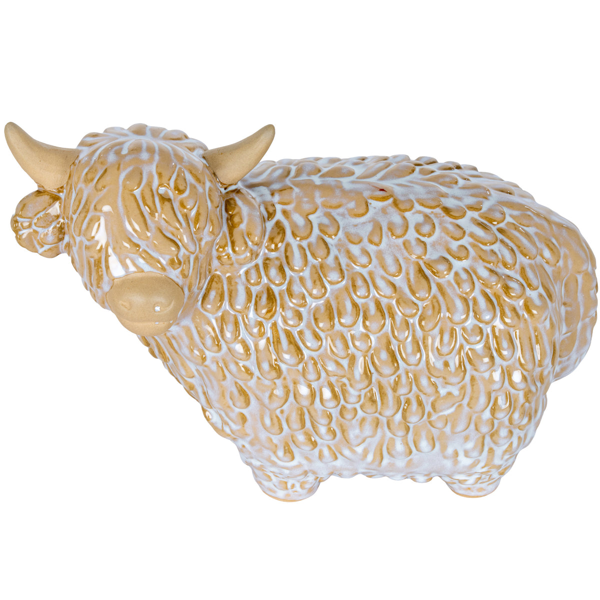 Alora Ceramic Highland Cow - White