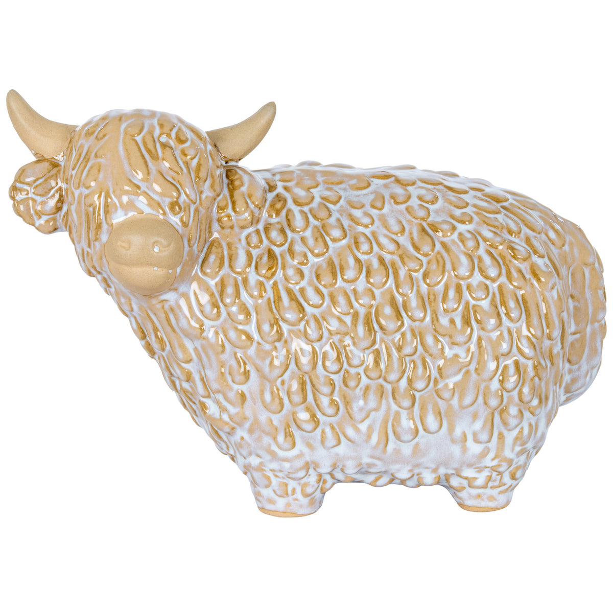 Alora Ceramic Highland Cow - White