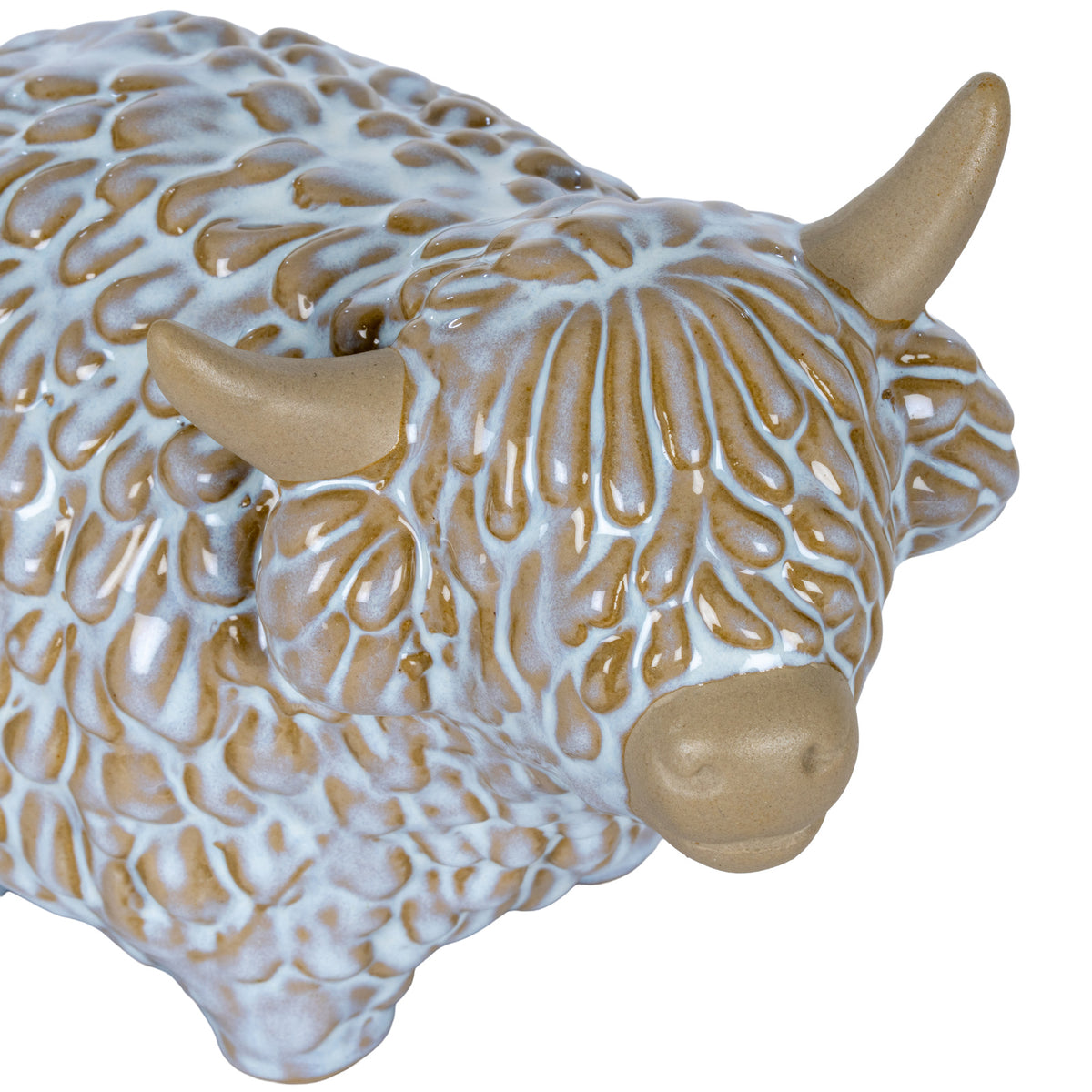 Medium Alora Ceramic Highland Cow - White