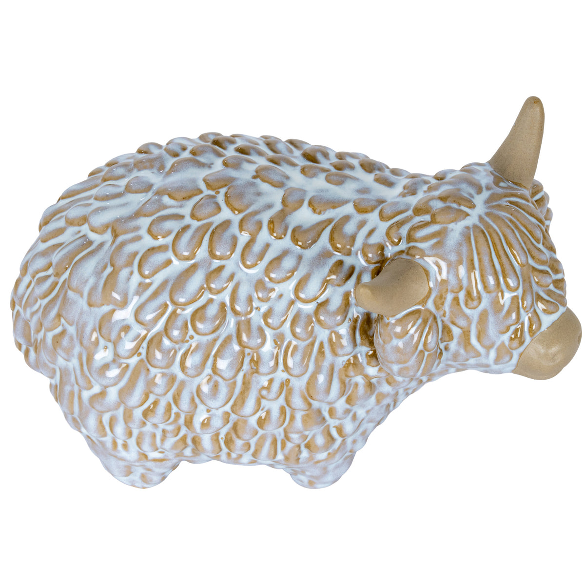 Medium Alora Ceramic Highland Cow - White