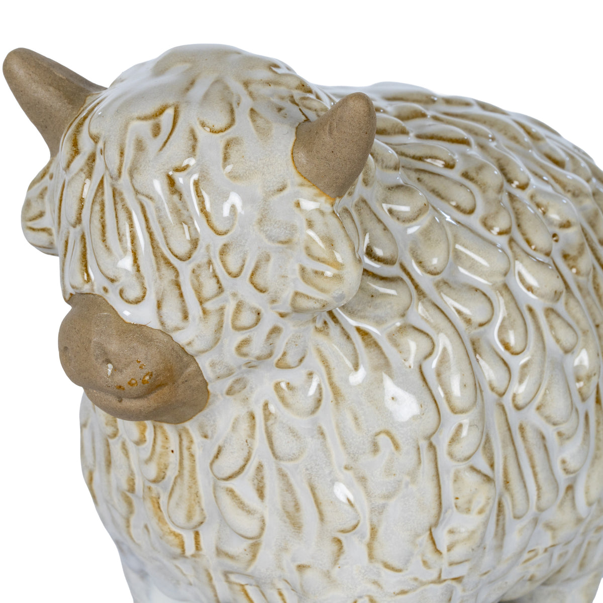 Alora Ceramic Highland Cow Planter Gazing Left