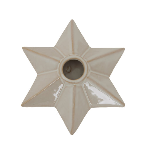 Alora Ceramic Star Candle Holder - White