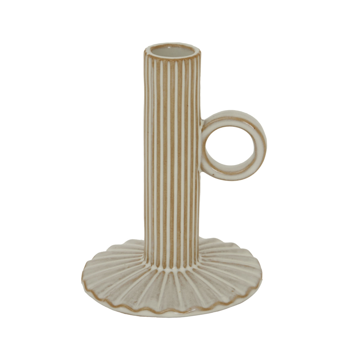 Alora Ceramic Taper Candle Holder with Handle