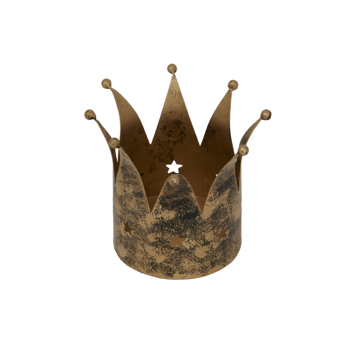 Antique Gold Crown Candle Holder - Gold