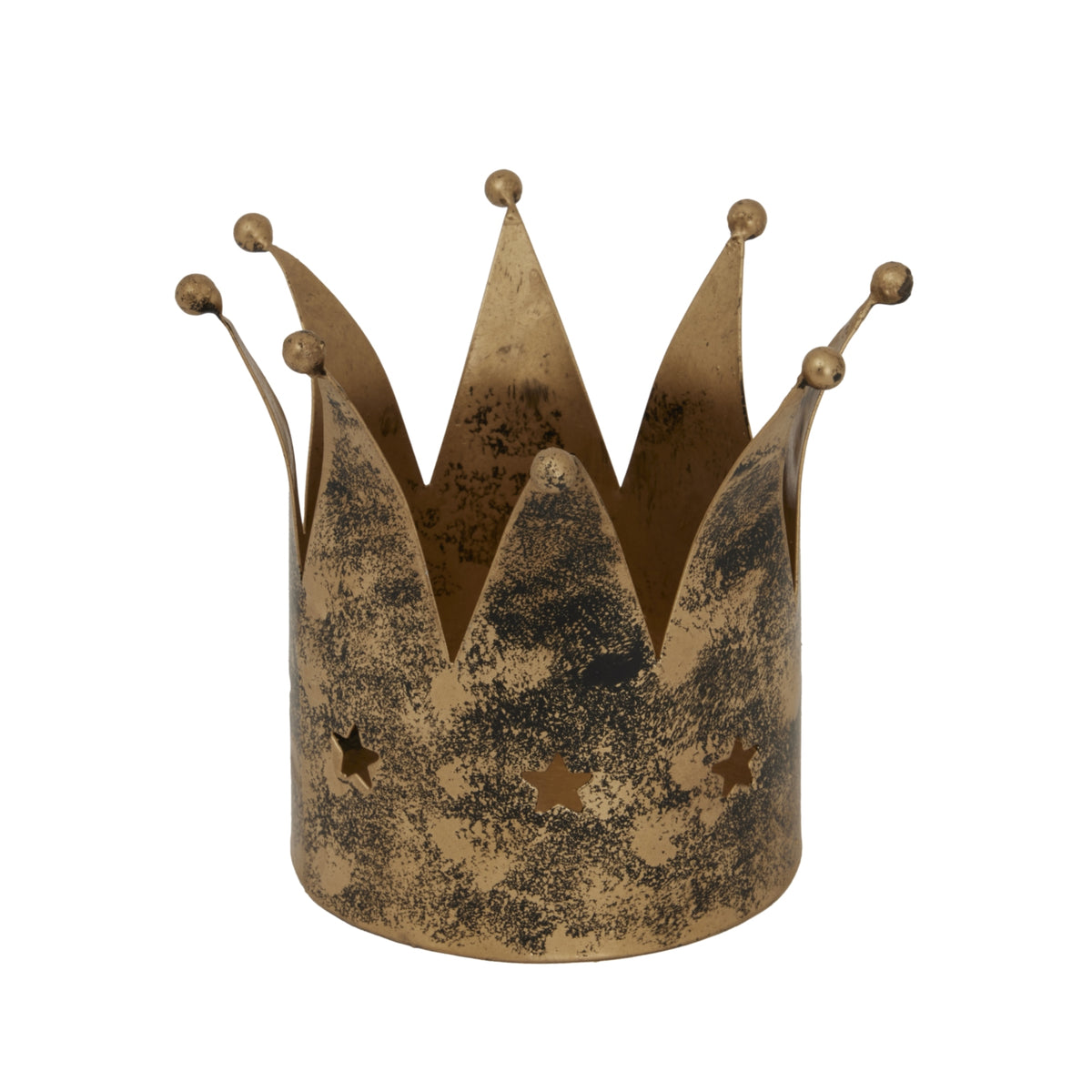 Antique Gold Crown Candle Holder - Gold