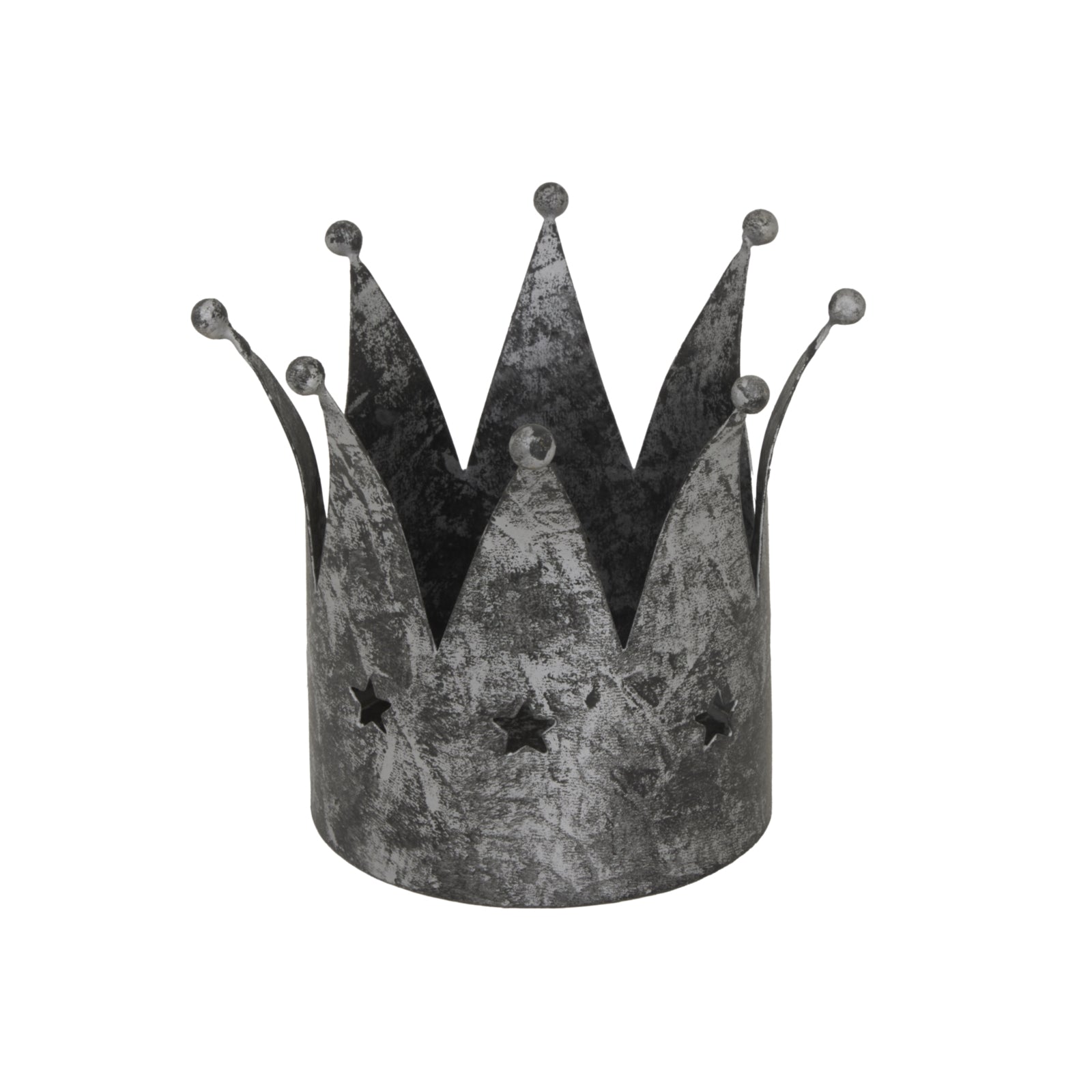Antique Silver Crown Candle Holder
