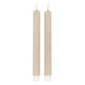 Luxe Collection Natural Glow Taupe Ribbed Taper Candles
