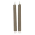 Luxe Collection Natural Glow Grey Ribbed Taper Candles